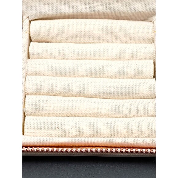 Monat Cosmetic Bag with Travel Jewelry Case Makeup Mirror Pink Rose Gold NWOT - Picture 3 of 10